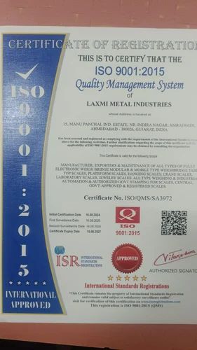 SSI registration certificate